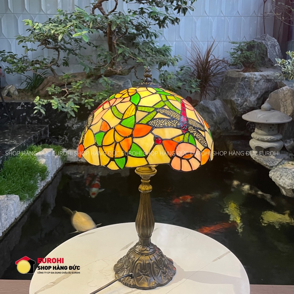 Đèn bàn trang trang trí Tiffany 30*48cm hoạt tiết chuồn chuồn