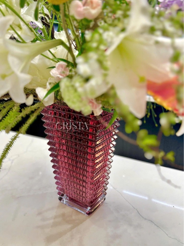 Lọ hoa dáng tháp Crista màu hồng (60240-P)