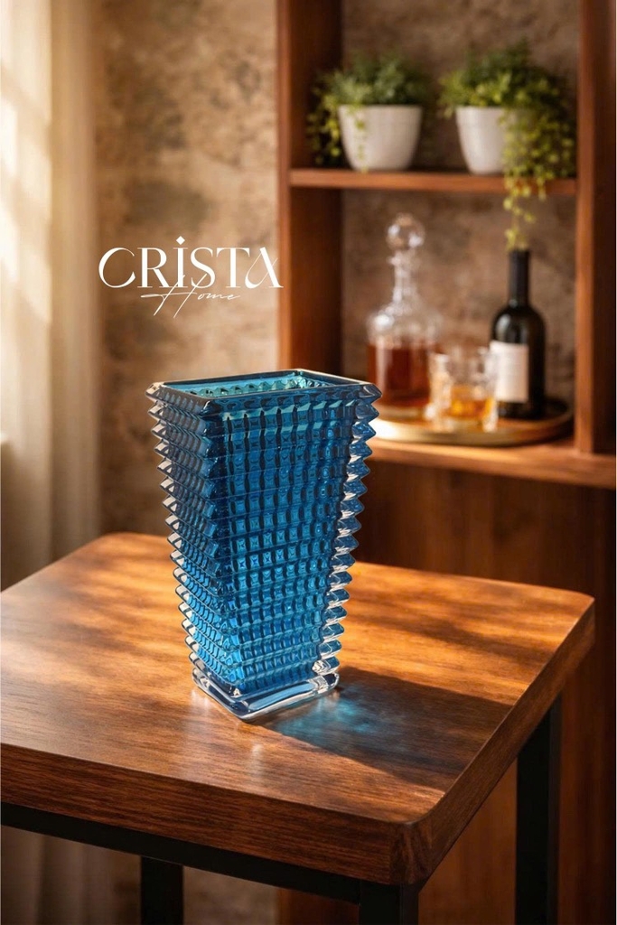 Lọ hoa dáng tháp Crista màu xanh dương (60240-B)