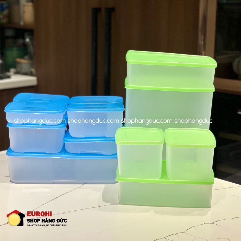 Bộ 13 hộp đựng thực phẩm Tupperware trữ đông và mát Mega Square Round (11180381)