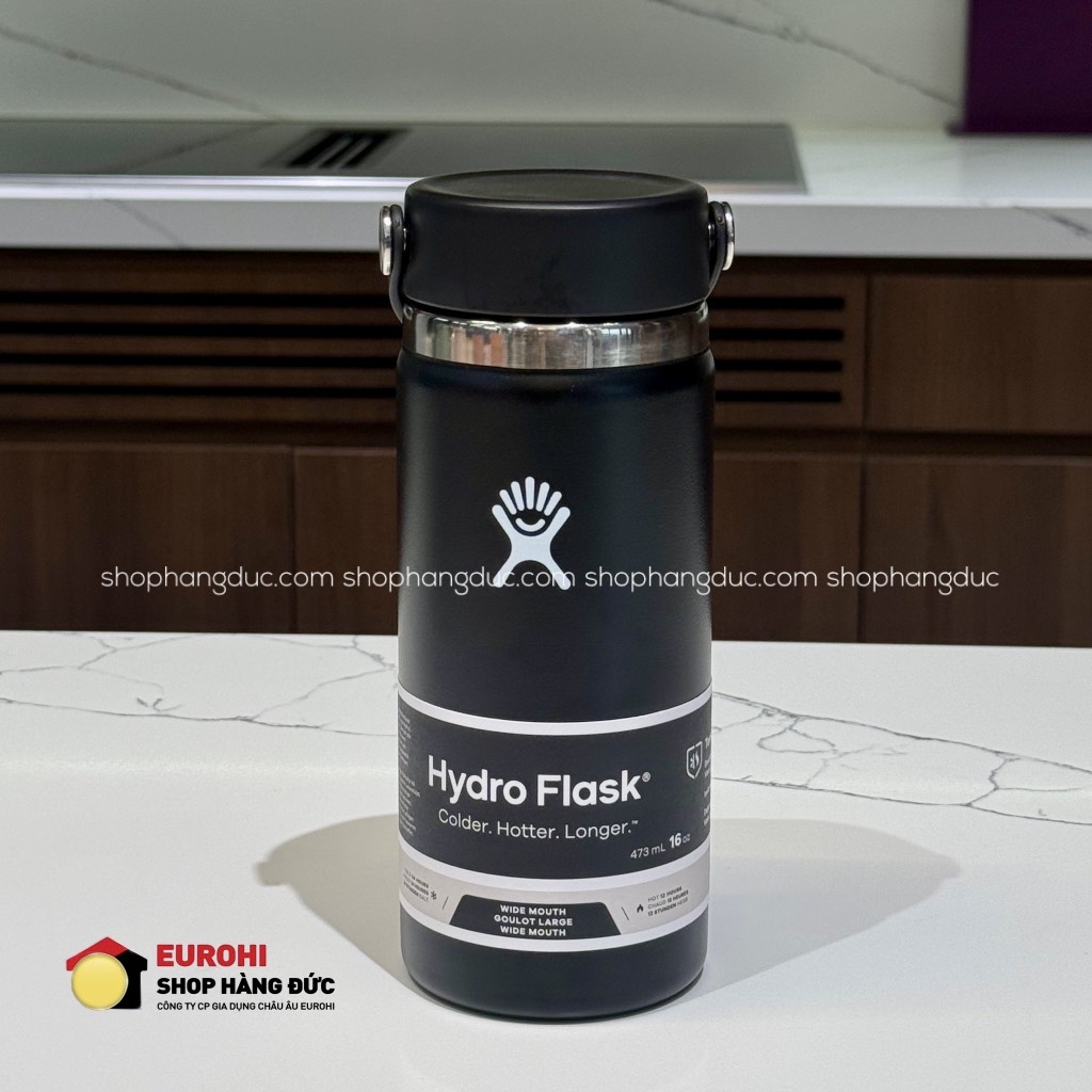 Bình nước giữ nhiệt Hydro Flask Wide Flex Cap 16 OZ (Season 2024) 473 ml Black (W16BTS001)
