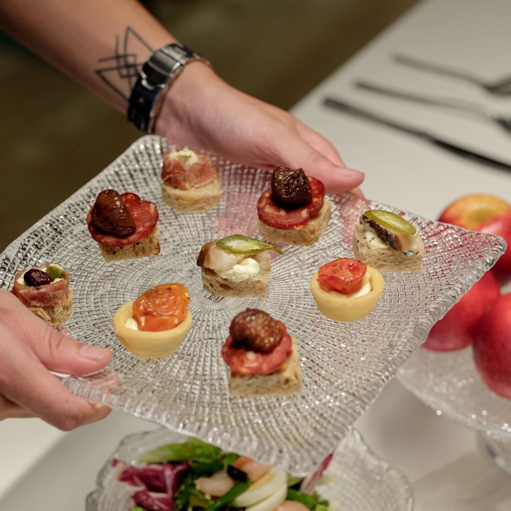 Đĩa vuông pha lê IVV Diamante trắng 20cm