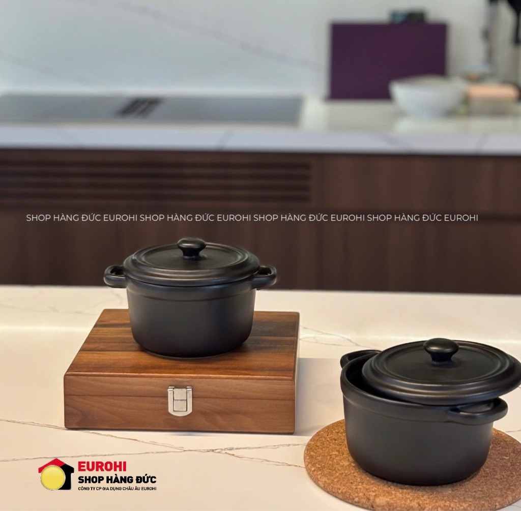 Set 2 nồi sứ mini Keltum 12cm màu đen (4895156675822)