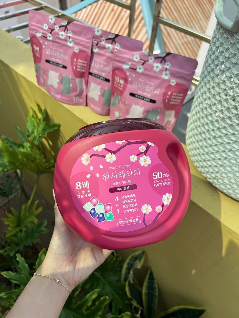 Hộp viên giặt Hàn Quốc  Wash Therapy 50 viên