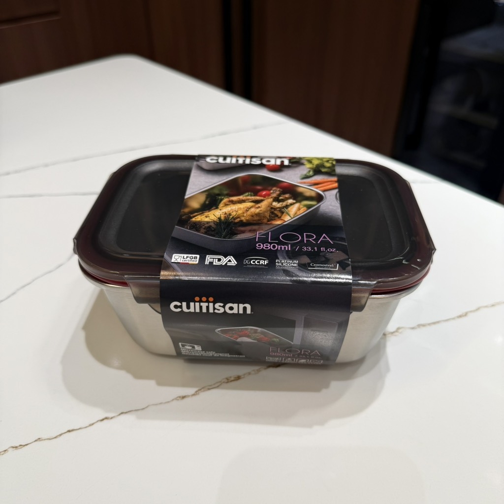 Hộp đựng thực phẩm inox Cuitisan Flora chữ nhật 980ml (EC7-FS06)