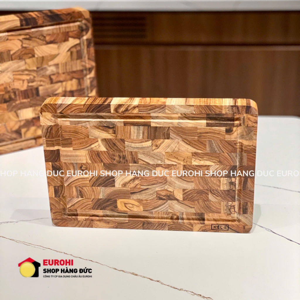 Thớt thái Kela gỗ Teak chữ nhật (KL03-300x200x25mm)
