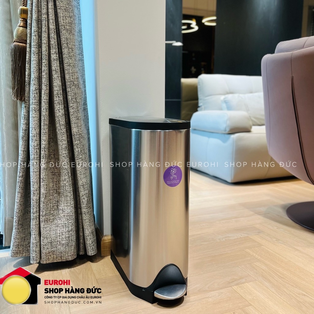 Thùng rác đạp chân nắp mở hình cánh bướm Simplehuman CW2058 18L màu inox