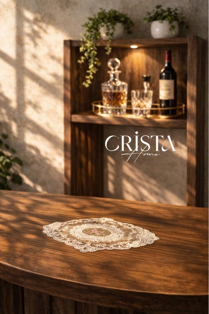 Khăn ren decor lót bình hoa