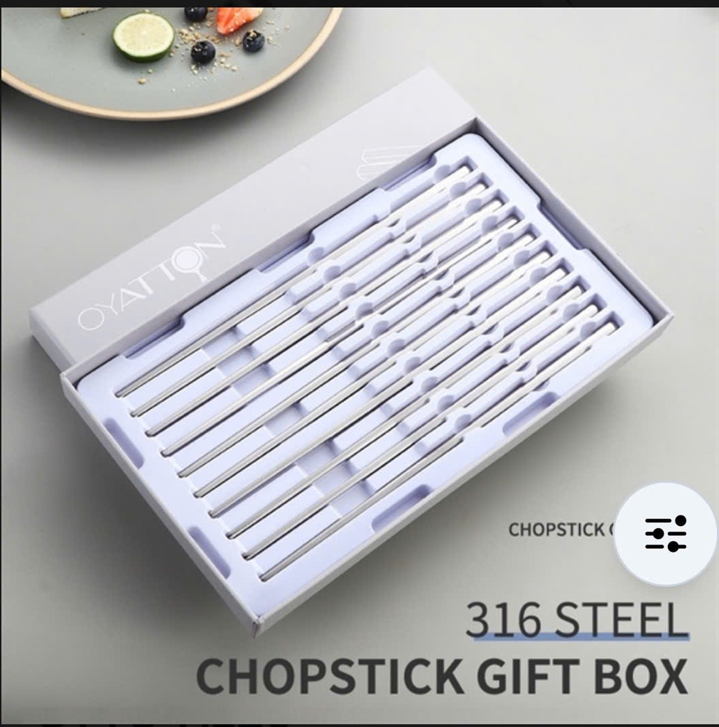 Hộp 10 đôi đũa Oyatton O416 inox 316, model: OYTC-AL25