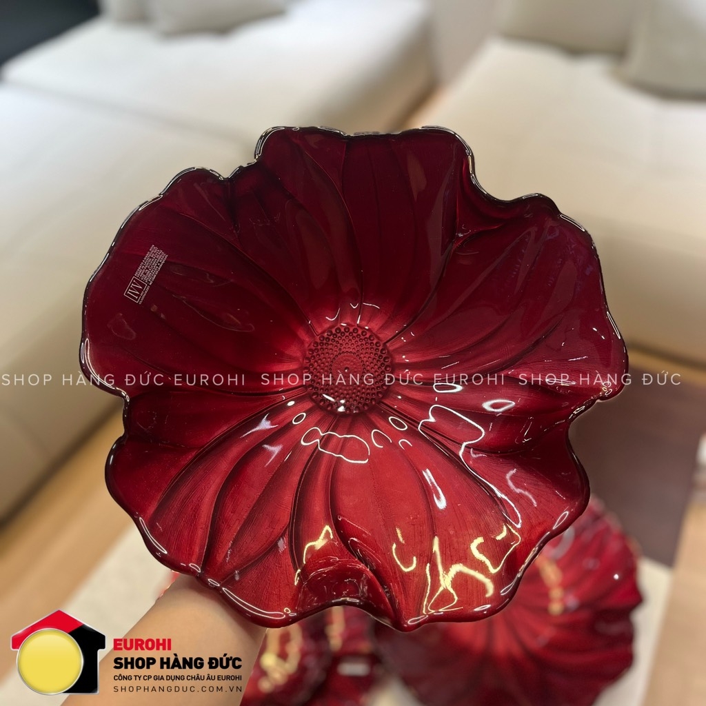 Tô pha lê IVV Magnolia hoa đỏ 32cm (C/IT/IVV/5335.1/320/R)