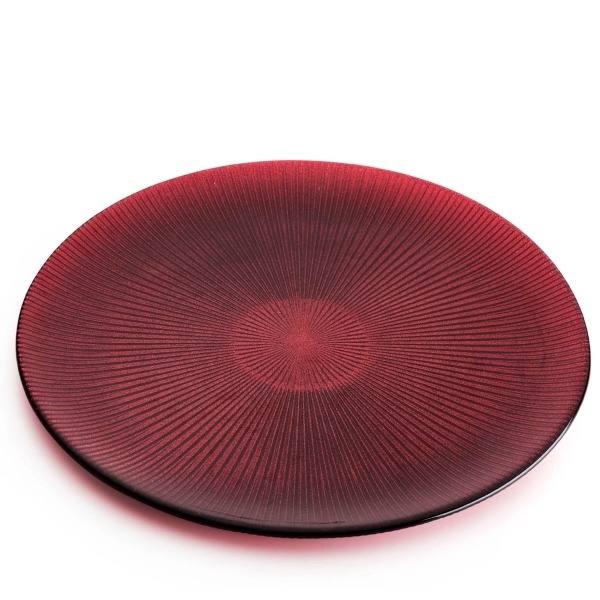 Đĩa pha lê IVV Noel Centerpiece Red Glitter 37cm (8635.5/370) màu đỏ