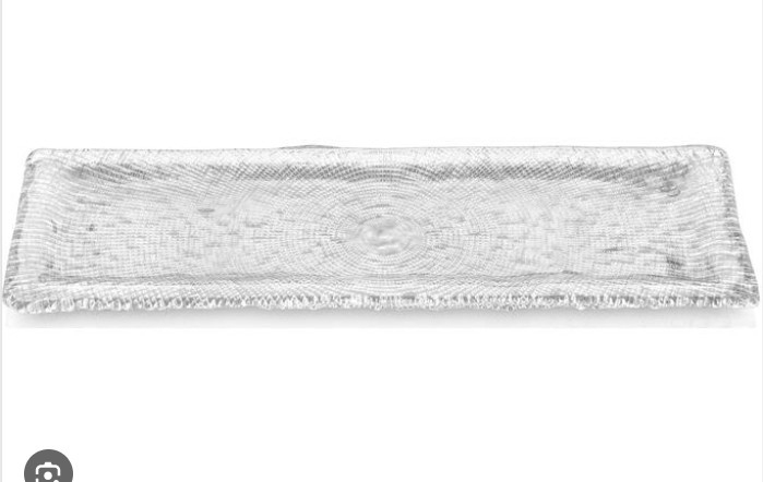 Đĩa chữ nhật La Vetreria by IVV 53x17cm Diamante trắng 6810.1 (Handmade in Italy)