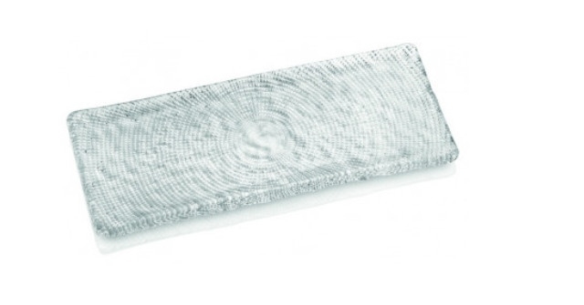 Đĩa pha lê chữ nhật La Vetreria by IVV 31x12,5cm Diamante trắng 6902.1 (Handmade in Italy)