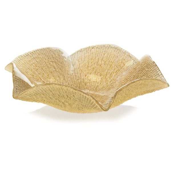 Đĩa pha lê IVV Folies Centrepiece Gold Glitter 41cm (8358.2/410/G) màu vàng