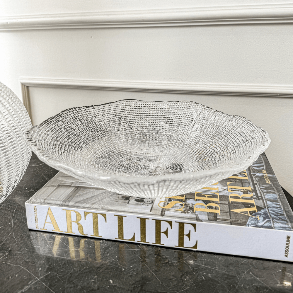 Đĩa pha lê sâu lòng IVV Diamante trắng 33cm