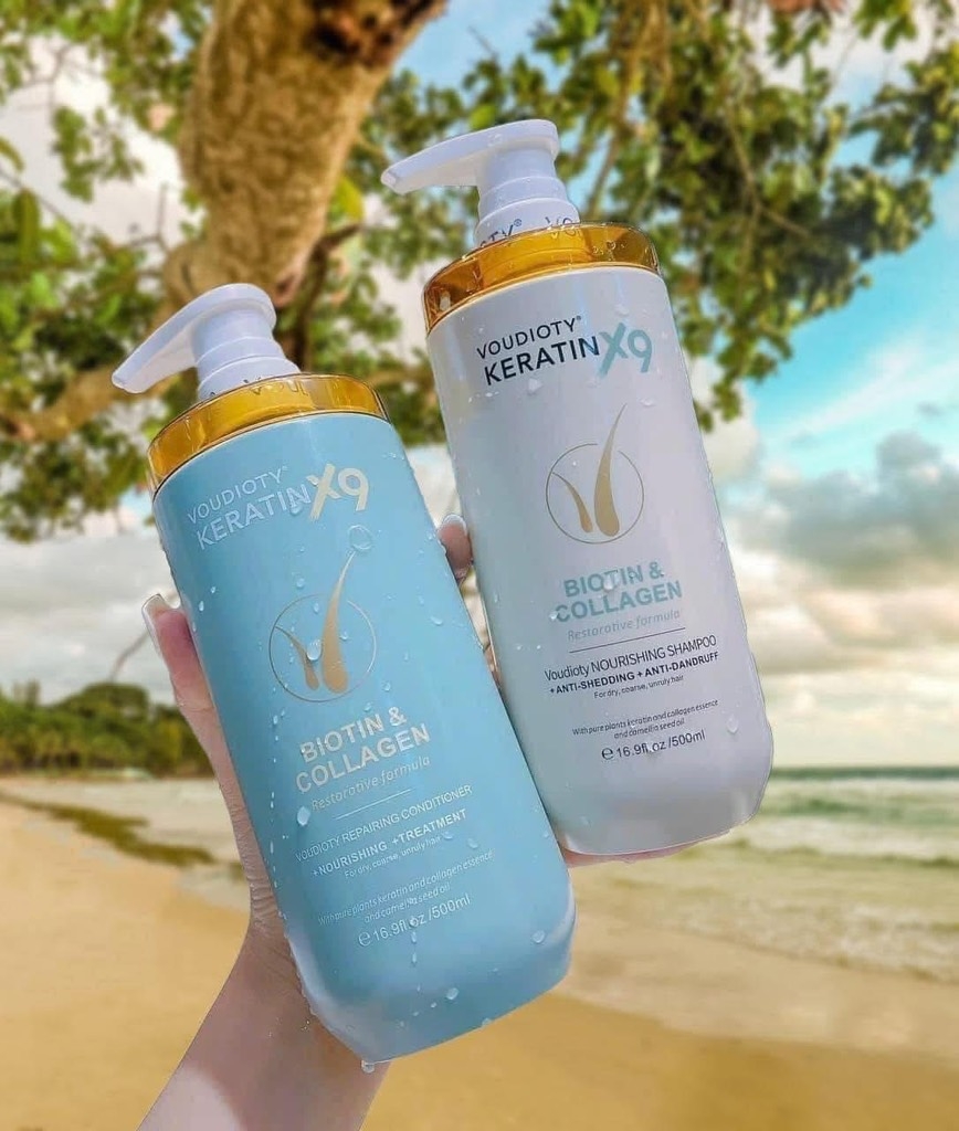 Cặp dầu gội xả Voudioty Keratin X9