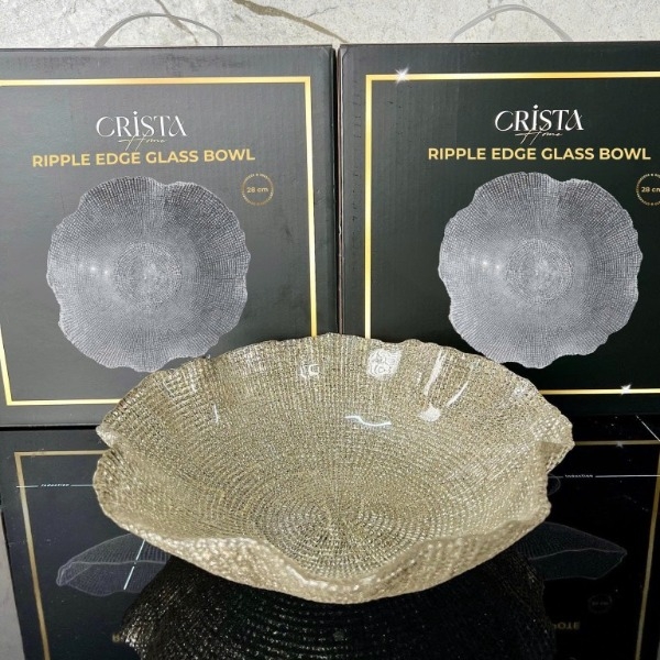 Bát tô Crista Home vân lưới 28cm màu bạc (60208-SI)