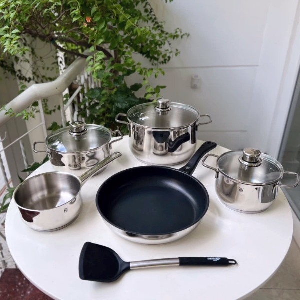 Bộ nồi WMF 6 món (4 nồi + 1 chảo 28cm + 1 xẻng silicon)