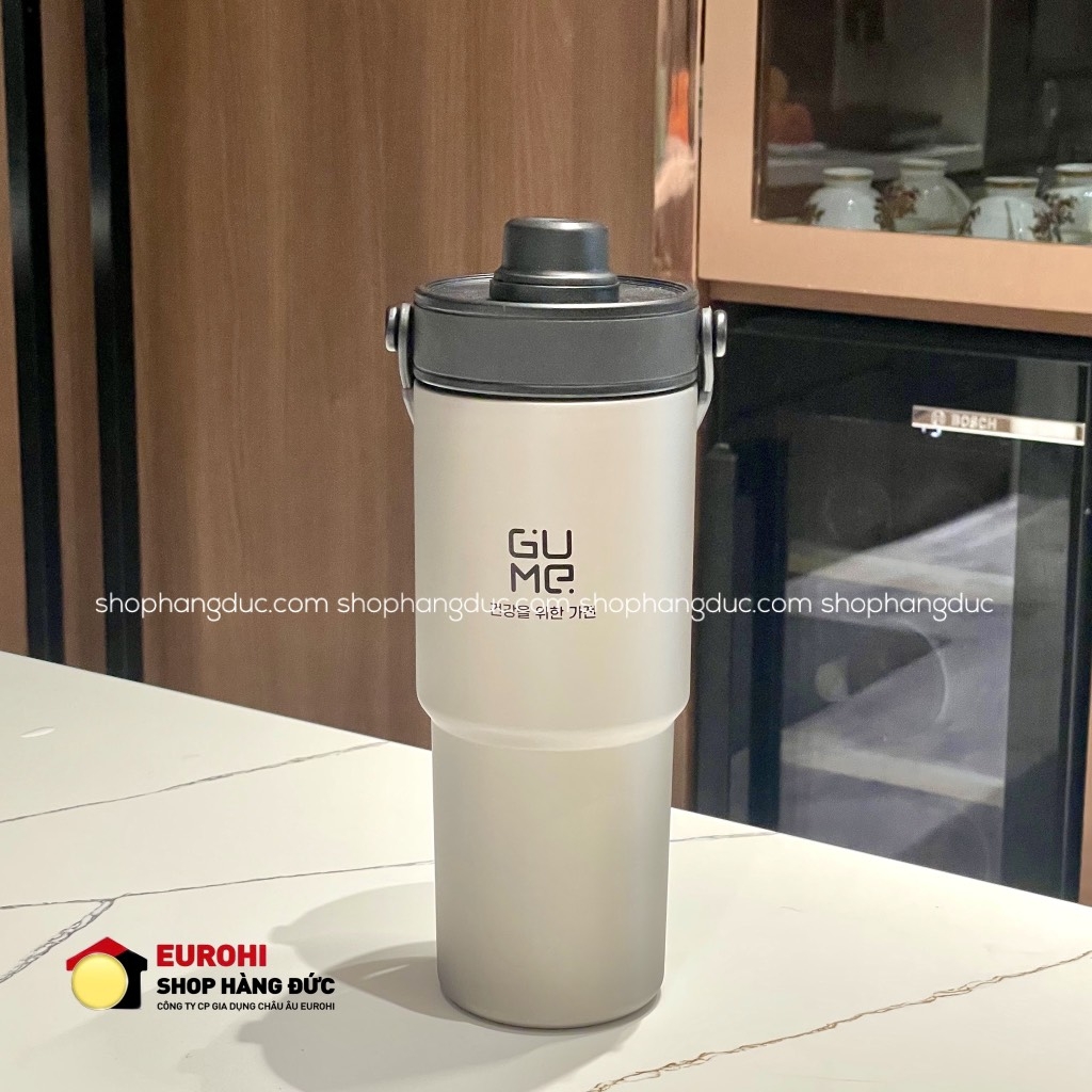 Cốc giữ nhiệt inox phủ gốm Gume 735ml GM-F3301 màu bạc