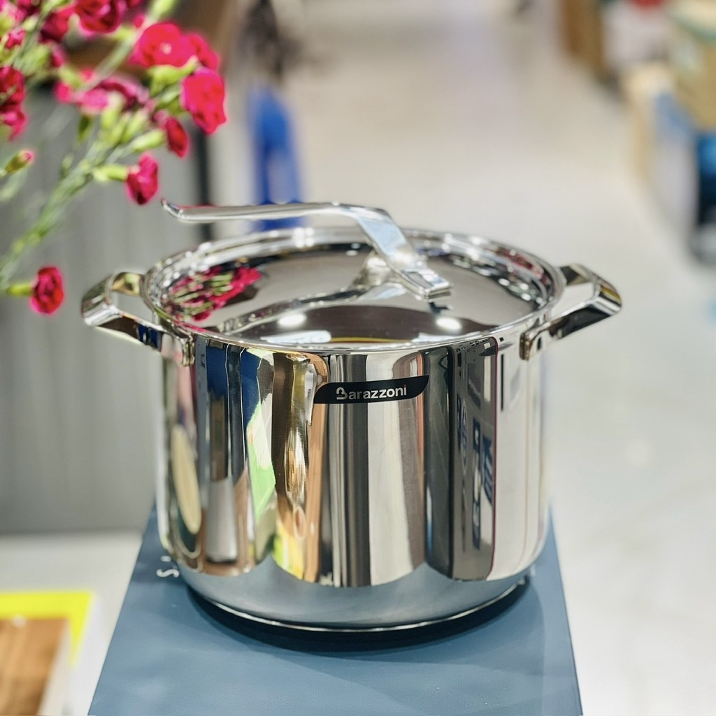Nồi Barazzoni 24cm 8L tay vuông - Made in Italy