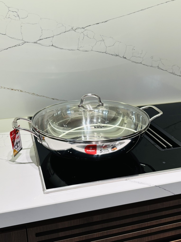 Chảo inox Kalpen 30cm có vung kính