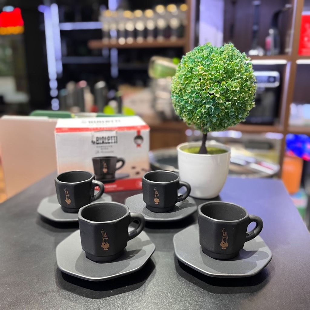 Set 4 cốc cafe Bialetti đen