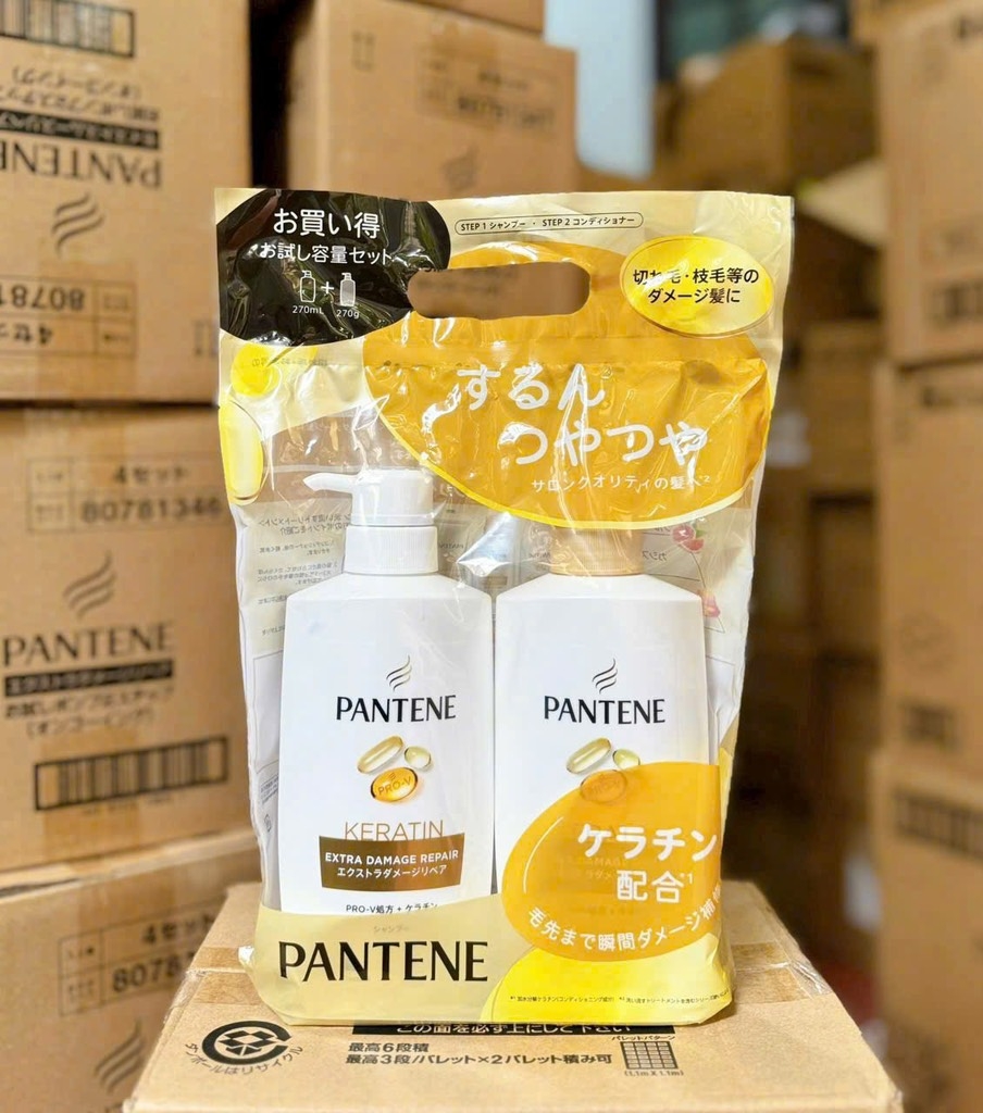 Cặp gội xả Pantene Pro-V màu vàng 270ml + 270g