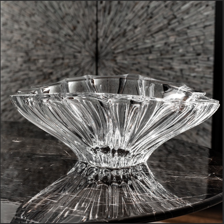 Tô pha lê Bohemia Plantica 33cm trắng