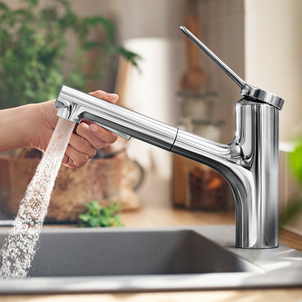 Vòi rửa bát Hansgrohe Zesis M33 74800000 (có dây rút)