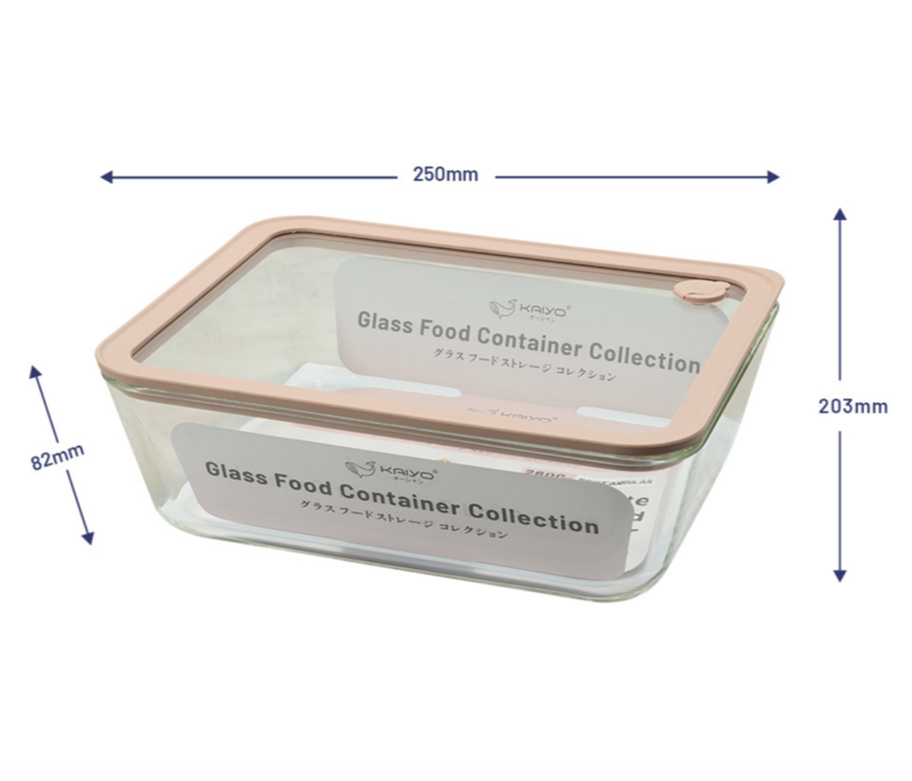 Hộp đựng thực phẩm thuỷ tinh Kaiyo chữ nhật 2600ml (KFC-5288)