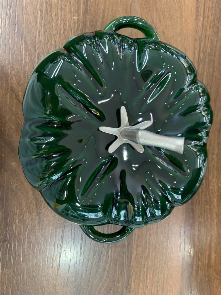 Nồi gang mini bí ngô 16cm 0.8L màu xanh ĐẬM