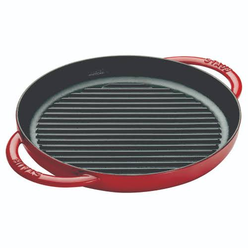 Chảo gang nướng tròn Staub 26cm màu đỏ cherry (40510-309)