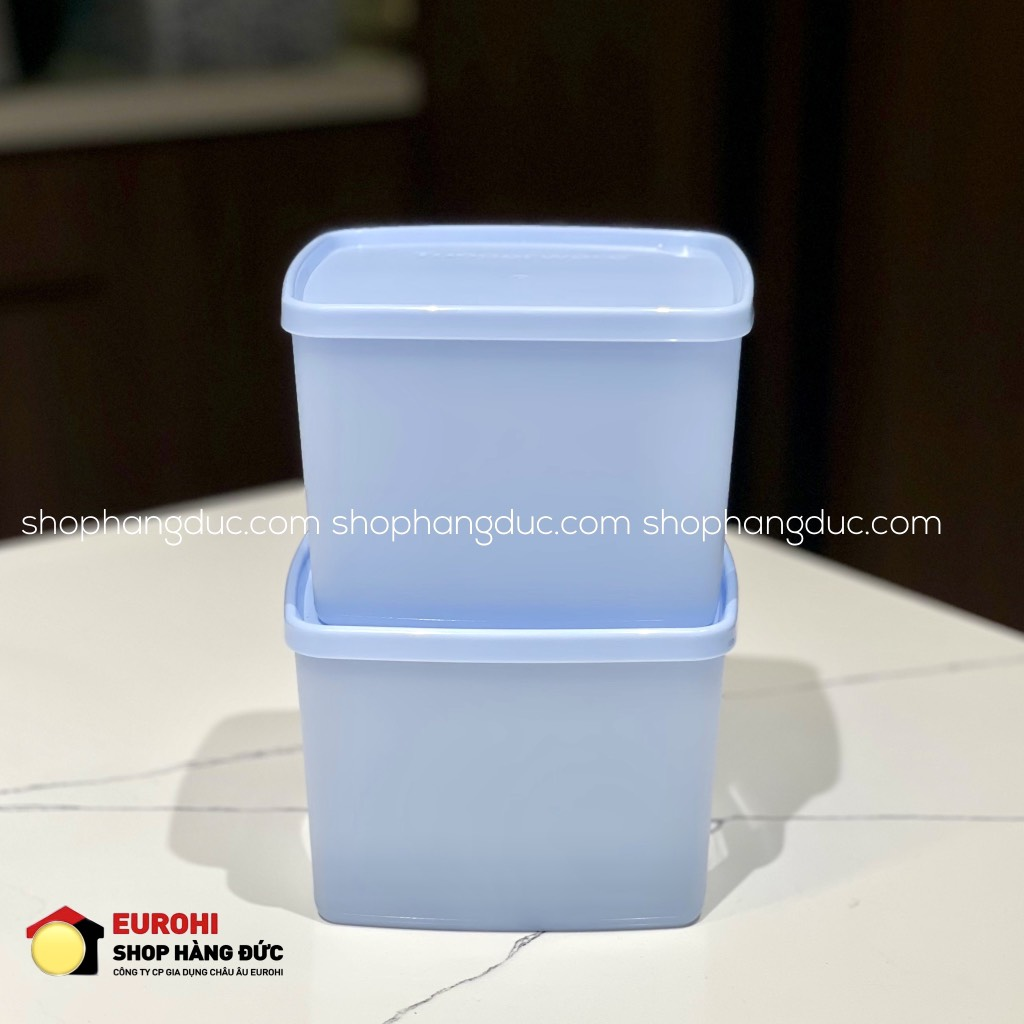 Bộ 2 hộp đựng thực phẩm Tupperware trữ khô và mát Stacking Square medium 800ml (11184482)