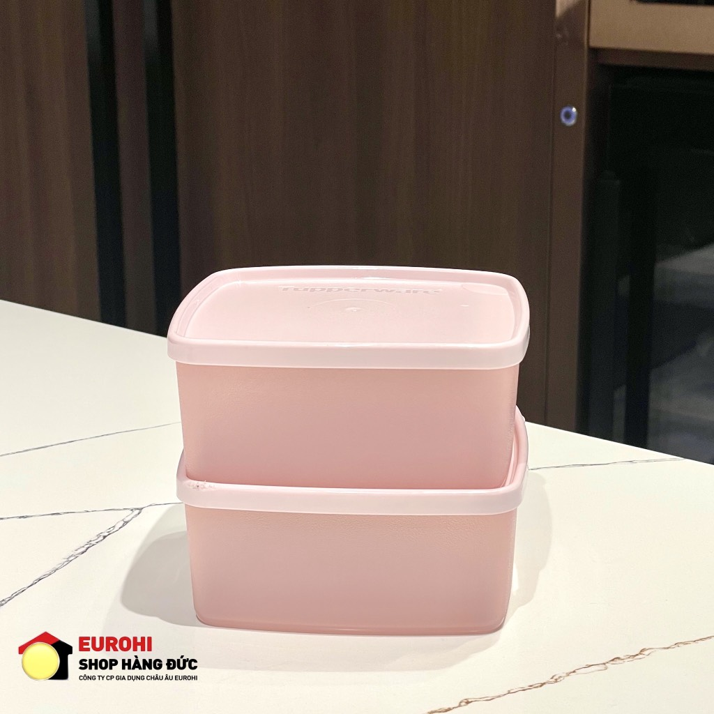 Bộ 2 hộp đựng thực phẩm Tupperware trữ khô và mát Stacking Square Small 400ml (11184481)