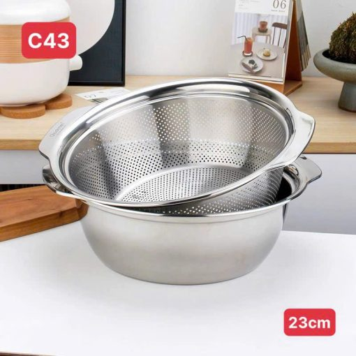 Bộ rổ chậu C403 Chockmen 23cm, inox 18/10, model: LSL23CM