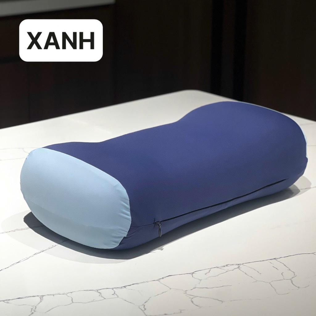 Gối công thái học Gel băng lạnh Tewa 42*21*13cm màu xanh navy 80079-DB (NHỎ)