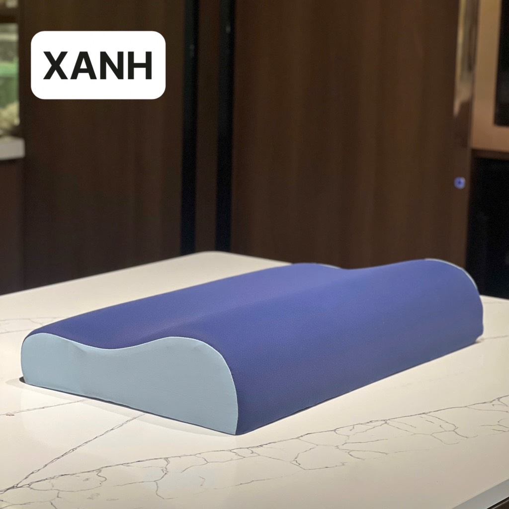 Gối công thái học Gel băng lạnh Tewa 50*30*10*7cm màu xanh navy 80078-DB (TO)