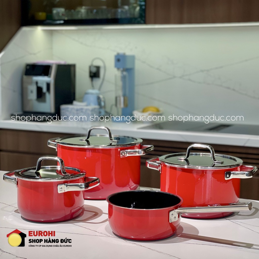 Bộ nồi WMF Fusiontec Mineral Pro Red 4 món màu đỏ - Made in Germany (0519585290)