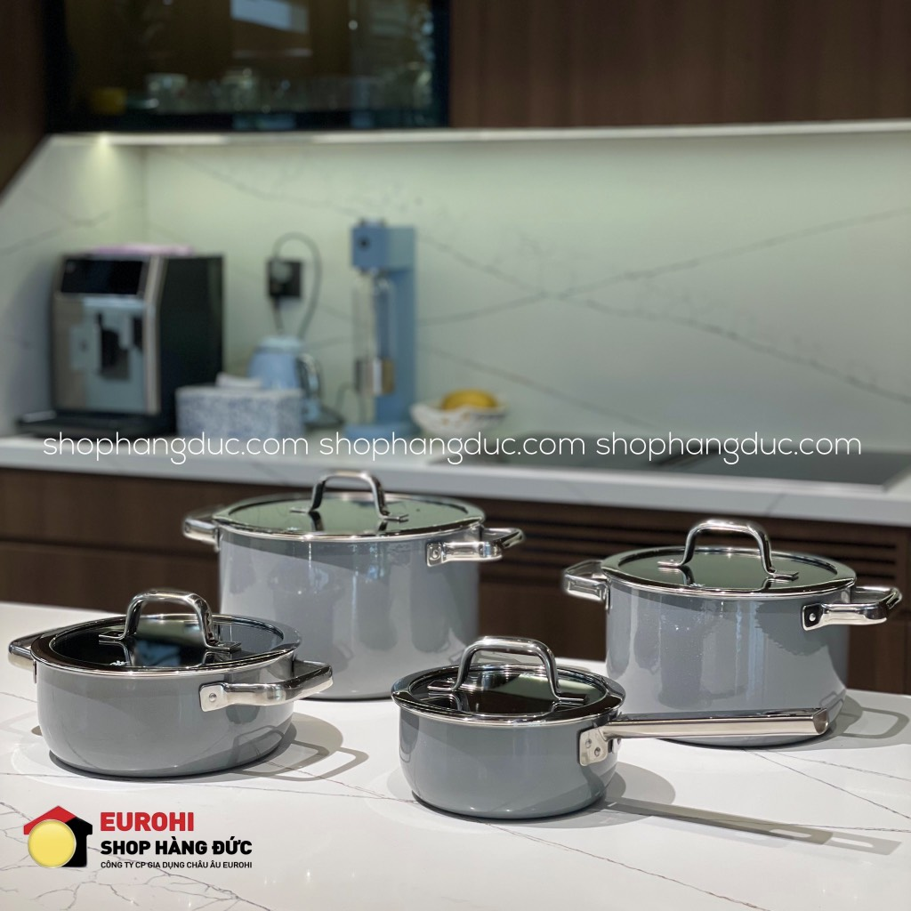 Bộ nồi WMF Fusiontec Mineral Pro Platium 4 món màu xám - Made in Germany (0521255290)