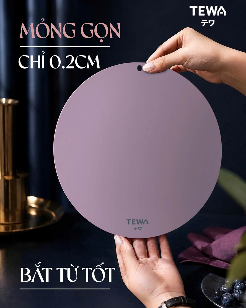 Tấm silicone lót nồi dùng cho bếp từ TEWA (80087-PU) màu tím