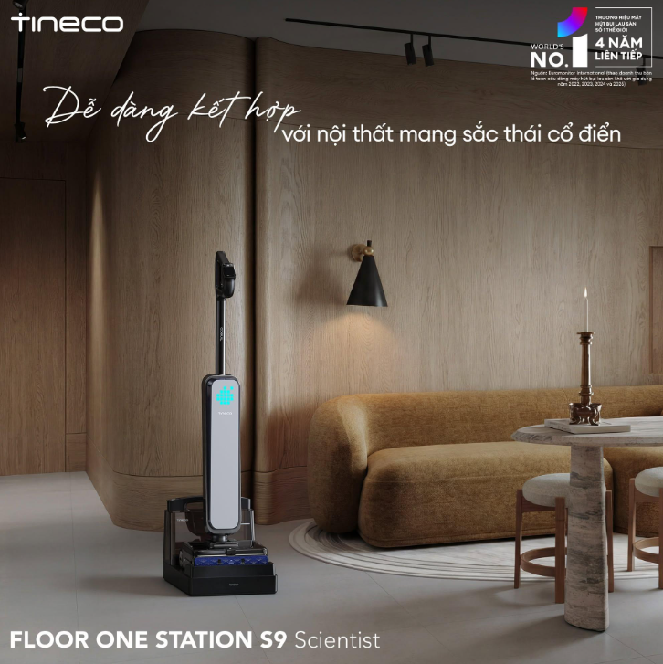 Máy hút bụi lau sàn Tineco Floor One Station S9 Scientist (Hút lau nước nóng)