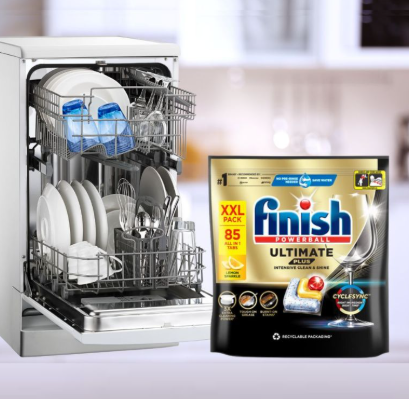 Túi viên rửa bát Finish Ultimate Plus 85 viên hương chanh