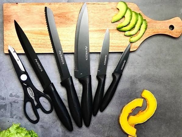 Bộ dao Nirosta 6 món màu đen