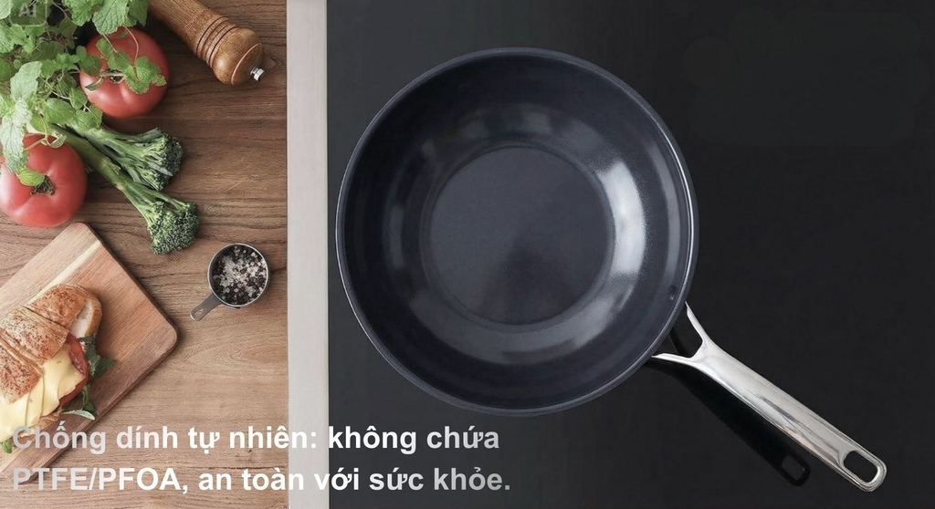 Chảo chống dính sâu lòng Steiger TitanPro wok 28cm 83865328/W