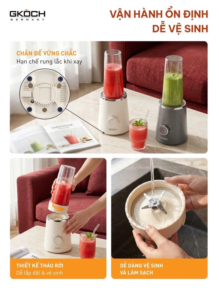 Máy xay sinh tố để bàn Gkoch B25 màu ghi xám