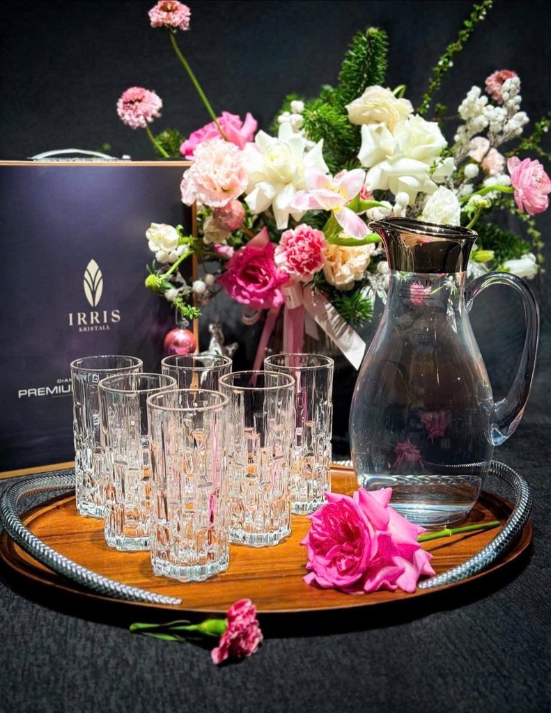 Bộ 6 cốc thuỷ tinh Irris cao 04CW-320ml (trắng)