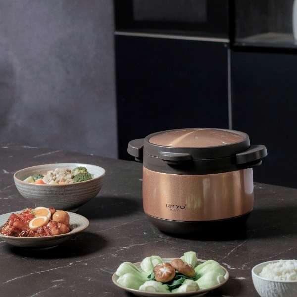 Nồi ủ chân không 2 tay cầm Kitchen Mate Kaiyo màu vàng 3L (KTC-6919)