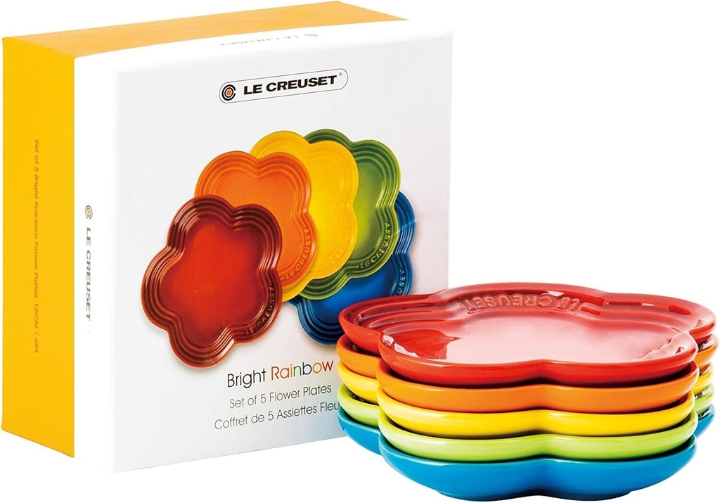 Set 5 đĩa hoa Le Creuset cầu vồng 14cm