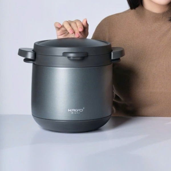 Nồi ủ chân không 2 tay cầm Kitchen Mate Kaiyo 3L màu ghi  (KTC-6926)