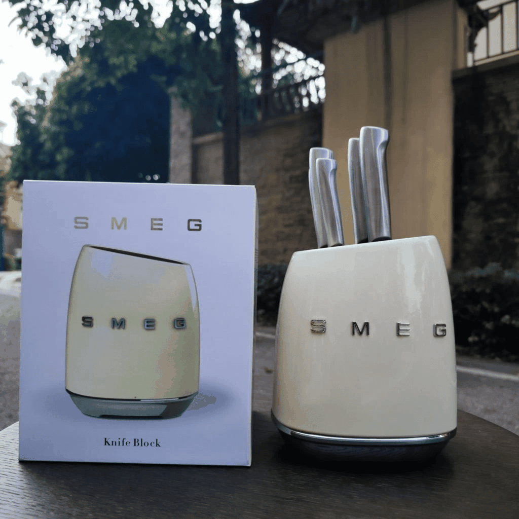 Bộ dao Smeg KBSF02PW 7 món màu kem